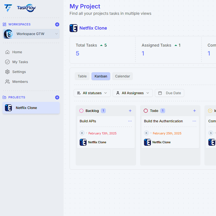 TaskFlow - Agile Project Management Tool